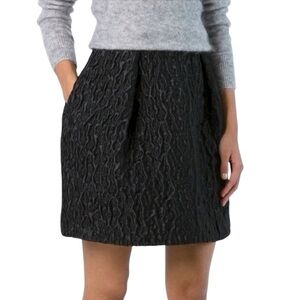 Carven Black Textured Mini Lenght Skirt